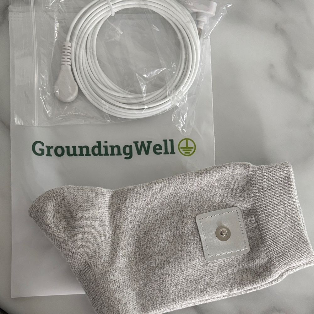 Gray GroundingWell Sock with Cable